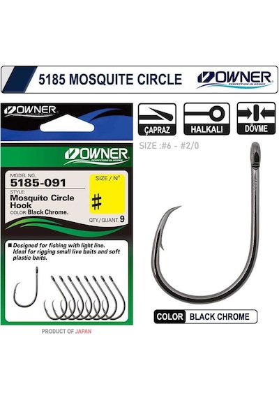 Owner 5185 Mosquito Circle Black Chrome Sinek Iğne No:2