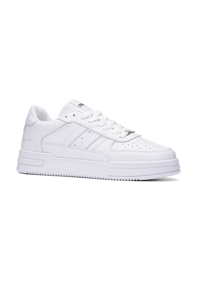 Günlük Unisex Sneaker Bağcıklı Rahat Kalın Tabanlı Spor Yürüyüş Ayakkabısı 191 Beyaz