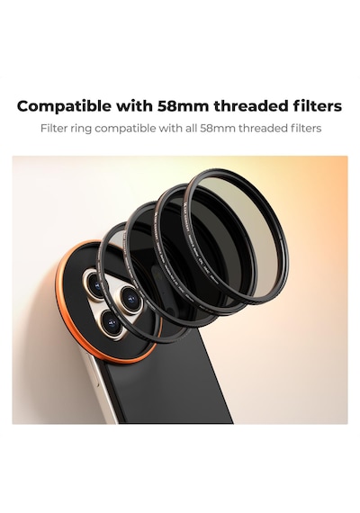 K&f Concept Apple iPhone  Uyumlu  17 Pro Max İçin Cpl Filtre + Manyetik Filtre Montaj Adaptörü