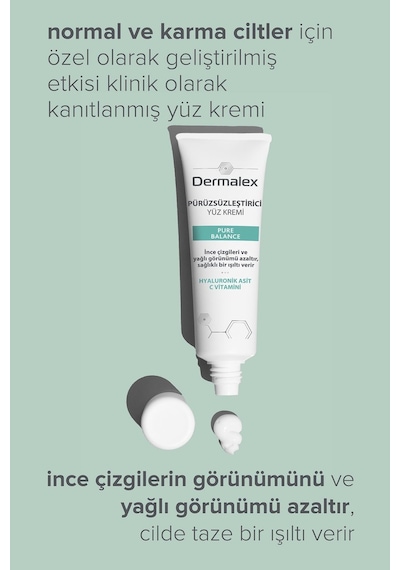 Dermalex Pure Balance Pürüzsüzleştirici ve Aydınlatıcı Etkili Yüz Kremi 50 ML