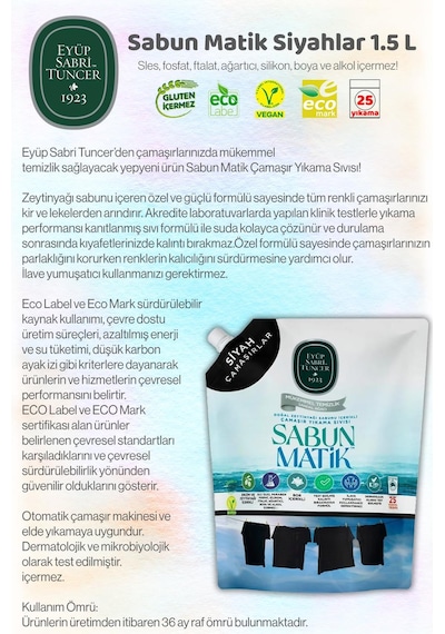 7 Al 6 Öde Est Siyah Çamaşırlar Sıvı Sabun Matik 1.5 L Ve Rosıe Hediye 1500 ML