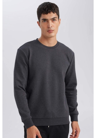 DeFacto Regular Fit Bisiklet Yaka Jakarlı Sweatshirt D5394AX24AUAR84 DeFacto Regular Fit Bisiklet Yaka Jakarlı Sweatshirt D5394AX24AUAR84