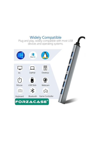 Usb 3.0 To Usb 2.0 Port Çoğaltıcı Hub 7in1 Otg Adaptör - Fc445