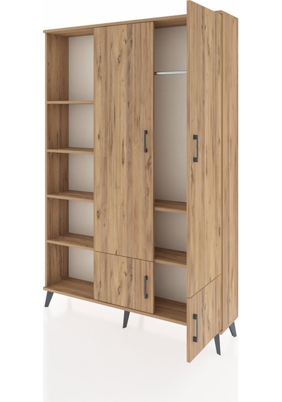 Arges Dolap 6 Raflı 4 Kapaklı Tek Askılı 132x30x195 Çam-çam/çam Atlas Çam/atlas Çam Arges Dolap 6 Raflı 4 Kapaklı Tek Askılı 132x30x195 Çam-çam/çam Atlas Çam/atlas Çam