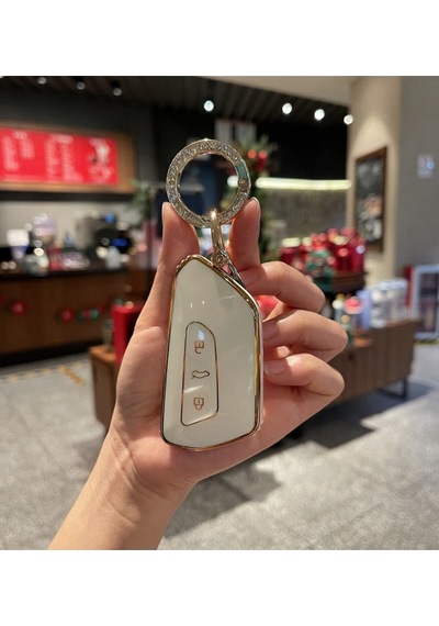 Gma Keys Lüx Volkswagen Golf 8 Uyumlu 2021 Model Ve Üstü Siyah Nano Anahtar Kılıfı Beyaz Gold