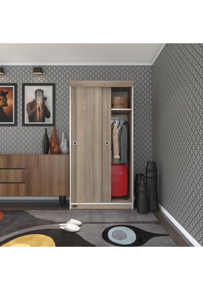 Kenzlife Gardırop Sürgülü Kapaklı Kapılı Karanfil090 Crd Gardolap Dolap