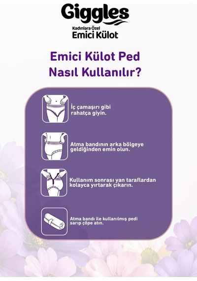 Giggles Lady Pants Yetişkin Kadınlara Özel Emici Külot Bez Medium Bel Ölçüsü 70-105cm 9'lu 5 Paket 45 Adet M
