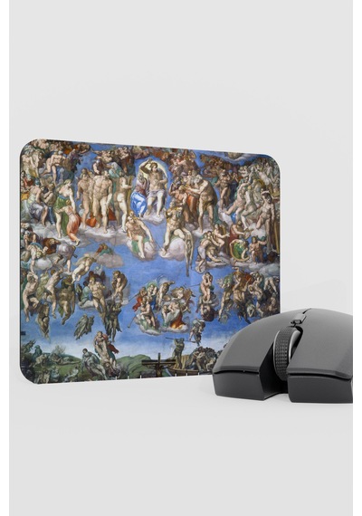 Michelangelo Kıyamet Günü V1 22x18 Gaming Kauçuk Kaymaz Taban Mouse Pad Fare Altlığı