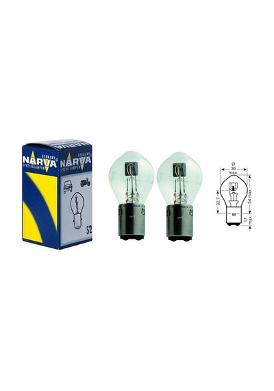 Narva S2 Motosiklet Ampul 12V 35/35W Ba20D 49531