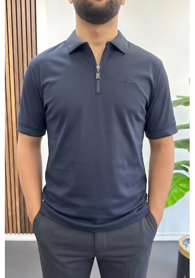 Erkek Pamuklu Soft Polo Yaka Tişört Lacivert Edw500
