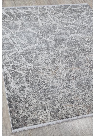 Zeugma Yumuşak Yüzey 100 Tarak Viskon Halı Zeu 3005 Gri E Gri