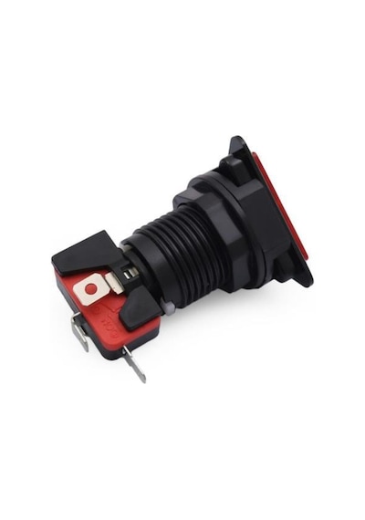 40mm 12V Üçgen Işıklı Oyun Makinesi Butonu - Kırmızı