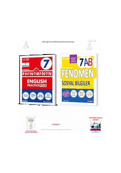 Fenomen 7. Sınıf English Practice Plus + Sosyal 2 Kitap Seti
