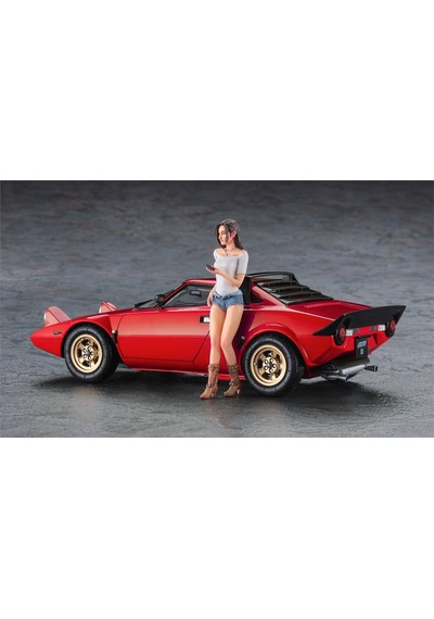 Hasegawa 20543 1/24 Ölçek, Lancia Stratos Hf Stradale Ve İtalyan Kız Figürü, Otomobil Plastik Model Kiti