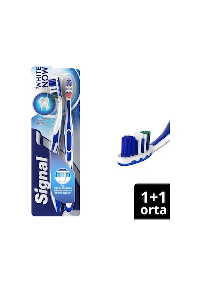 Signal White Now Beyaz Dişler 2'li 1+1 Orta Diş Fırçası Sku: Smg8690010405173