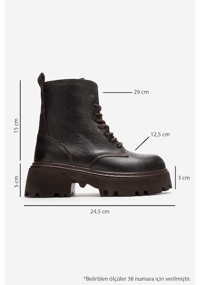 Luvishoes Luvi Shoes Loreta Kahve Hakiki Deri Kadın Postal Bot Kahve