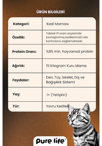 Purelife Tavuklu Yavru Kedi Maması 15 KG