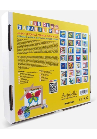 23 I Çocuk Ahşap Çerçeveli Seramik Mozaik Set 20x20 Cm