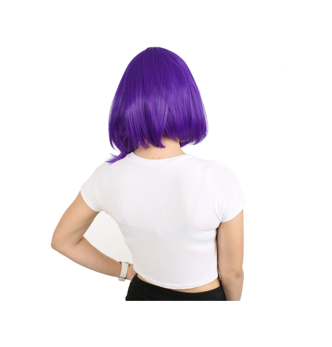Küt Kahküllü Fiber Sentetik Peruk / Mor - Elm-01-713791 Karışık - Çok Renkli
