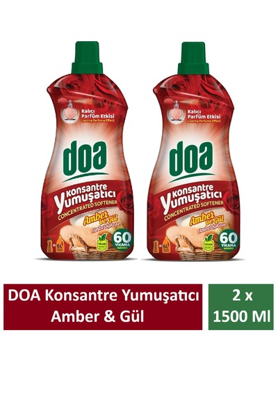 Doa Konsantre Çamaşır Yumuşatıcı Amber Ve Gül 1500 Ml X 2 Adet 2'li Set