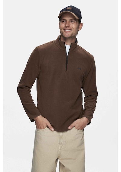 Ucla Gremıo Kahve Polar Nakışlı Standard Fit Erkek Sweatshirt Kahve