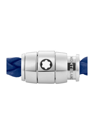 Montblanc Steel 3 Rings Closing Mavi Bileklik 130898 Mavi