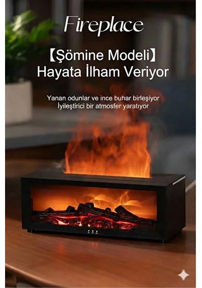 A4 Şömine Esintili Aromaterapi Difüzörü Ultrasonik Hava Nemlendici İtem0015ka4