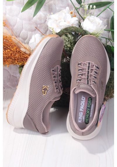 Fort King Anna Rahat Hafif Memory Foam Taban Sneaker Kadın Ayakkabı Vizon
