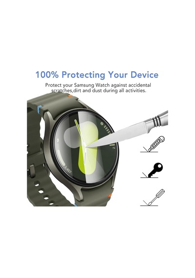 Samsung Galaxy Uyumlu Watch 7 44mm Kolay Uygulama Aparatlı Cam Ekran Koruyucu