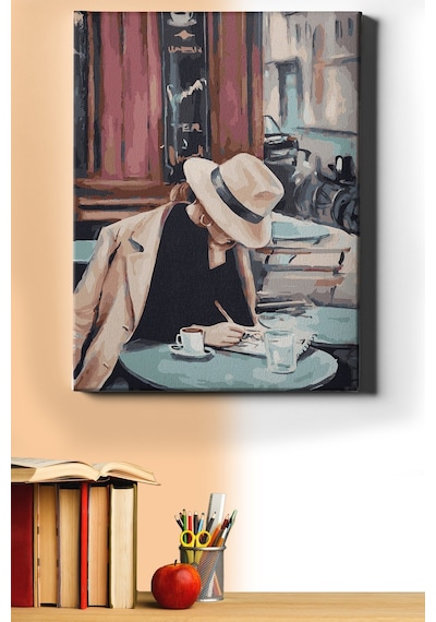 Webstyle Sayılarla Boyama Seti Kasnaklı Yazar 50x65 Cm