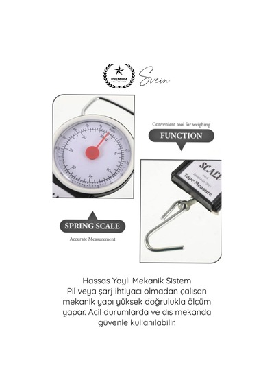 Tartı Hassas Kancalı Valiz Kantarı Pazar Tartısı 35 Kg Yaylı İbreli El Tartısı Metreli Mekanik Baga Diğer