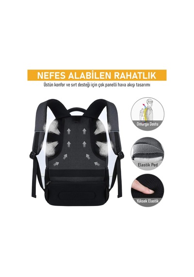 Laptop Sırt Çantası, Multi Cepli İş Seyahat Çantası, Dizüstü Bilgisayar Sırt Çantası, Suya Dayanıklı, Kolej Bilgisayar Çantası, Kadınlar Ve Erkekler İçin Çok Bölmeli Organizer Çanta
