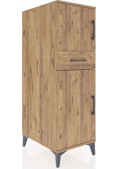 Kronos Dolap 2 Raflı Tek Çekmeceli 2 Kapaklı 44x59x134 Çam-çam Çam