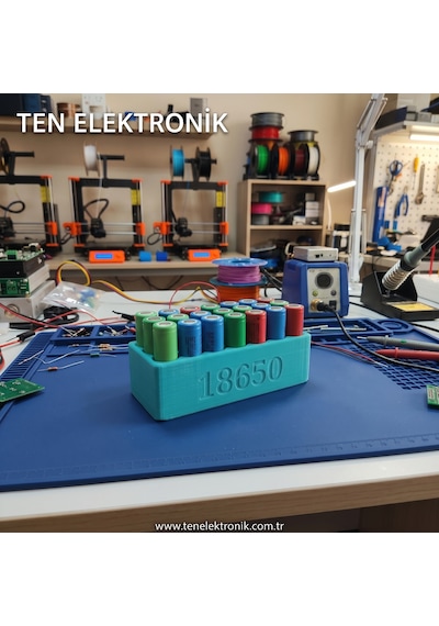 Ten Elektronik 18650 Pil Standı Ve Düzenleyici - 14'lü Pil Yuvası 2x7 - Pet-g