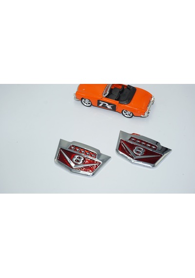 Dk Tuning V8 Çamurluk Yanı Yeni Versiyon Krom Metal Logo Amblem S
