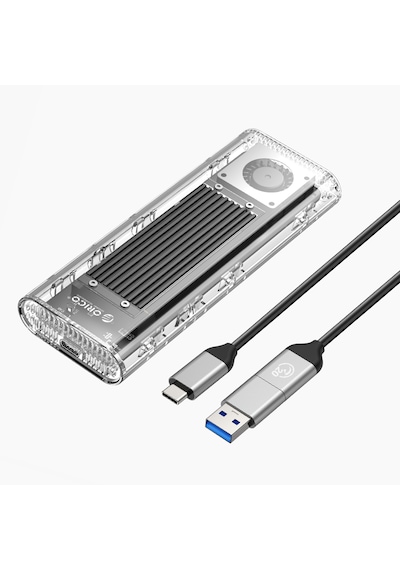 Orico Tcm2-g20 Usb 3.2 Gen2, 20gbps, M.2 Nvme Ssd Uyumlu, Max. 8tb Kapasite Desteği, Şeffaf Şık Tasarım, Dahili Fanlı, Type-c Disk Kutusu Tcm2-g20