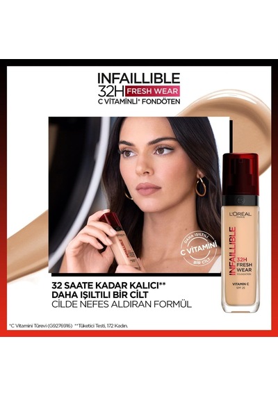 Infaillible 32h Fresh Wear C Vitaminli Fondöten - 220 Sable Sand 30 Ml Belirtilmemiş