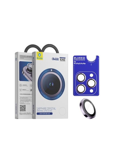 Blueo Apple Uyumlu iPhone 14 Pro / 14 Pro Max Mor Sapphire Crystal Safi