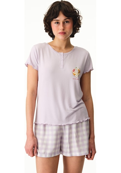 Penti Lila Sweet Day Tişört Pijama Üstü