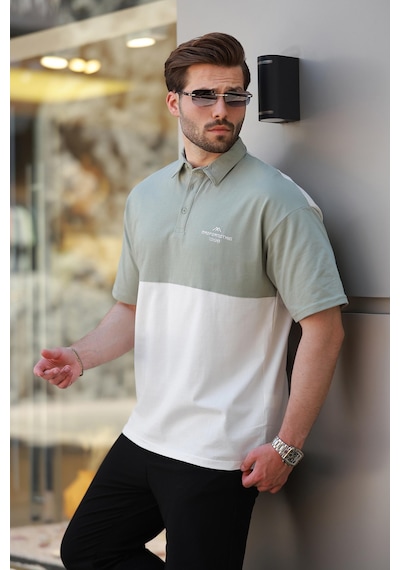 Madmext Ekru Polo Yaka Erkek Tişört E7116 Ekru