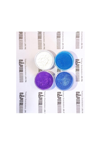 Tr Capital 10g 25ml X4 Renk Toz Metalik Sedef Epoksi Pigment Boya Mavi Ton