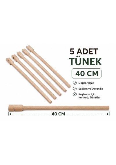 Tahta Tünek Yuvarlak 40 Cm 5 Adet