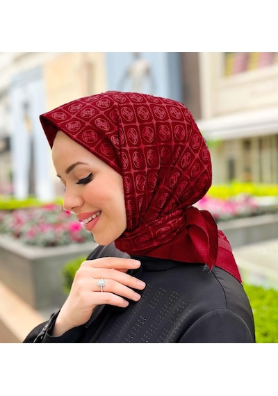 Pierre Cardin Elegans Monogram Eşarp - 1090750 -941 Bordo Bordo