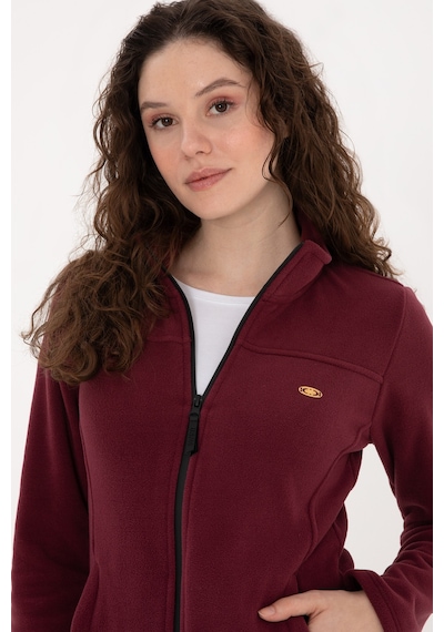 U.S. Polo Assn. Kadın Bordo Fermuarlı Dik Yaka Polar Sweatshirt 50316729-VR177