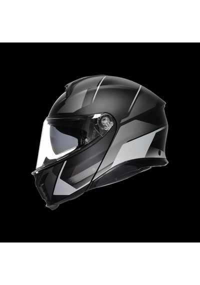 Agv Kask/tourmodular Multı Mplk Perceptıon Matt Black Sılver Çok Renkli