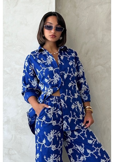 Verymoda Nakışlı Gömlek F1951 Saks