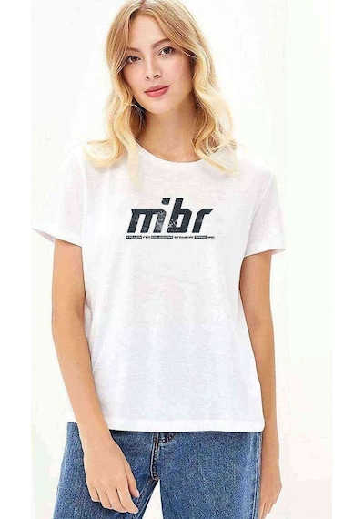 Mibr Cs Go Baskılı Beyaz Kadın Tshirt