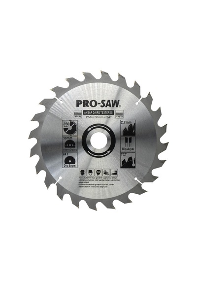 Pro-saw Ps51231 Sunta Ahşap Kesme Daire Testere 250x30/25 Mm 24 Diş