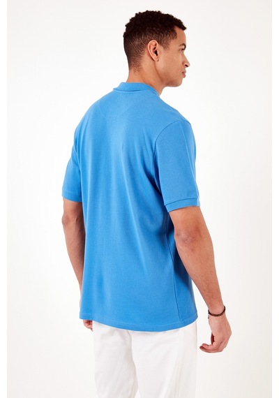 Buratti Pamuklu Regular Fit Düğmeli Erkek Polo Yaka T Shirt 5902127 Koyu Mavi