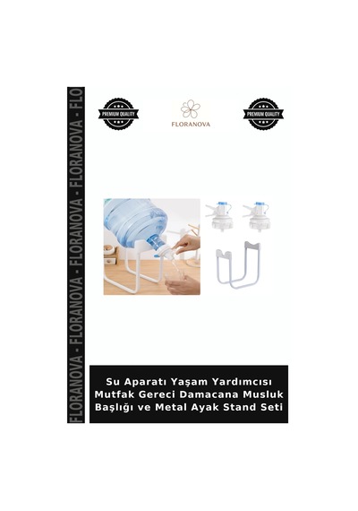Su Aparatı Yaşam Yardımcısı Mutfak Gereci Damacana Musluk Başlığı Ve Metal Ayak Stand Seti Çok Renkli